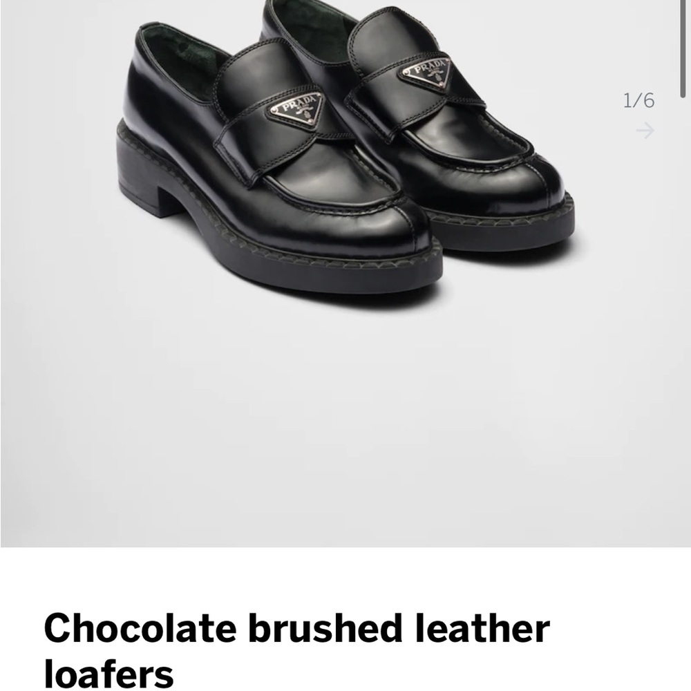 PRADA 6.5 Chocolate Brushed Leather Loafers (Like New)